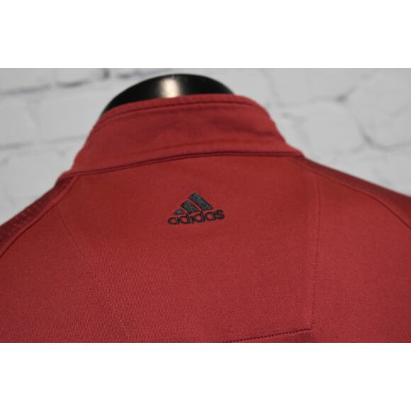 Adidas Golf Pullover Shirt 1/4 ZIP Men Size Large Performance Polyester Maroon - Picture 5 of 8